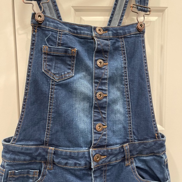 Wax Denim Jeans Overalls Woman’s Dark Blue Wash Size: Medium Preloved - Picture 3 of 12